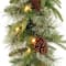 9' x 10" Pre-lit Feel Real® Artificial Christmas Colonial Garland with 15 Pine Cones, 15 Red Berries and 50 Dual Color® Battery Operated LED Lights w/Timer-9 Functions
